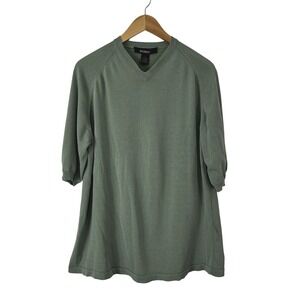 Bachrach Silk‎ Blend Pullover Top Olive Green Knit Pullover Mens Large Luxury